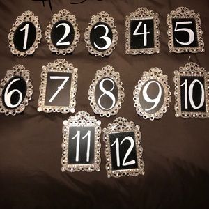 Table numbers with frames